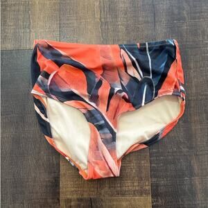 NWOT Albion Fit Palm Coral High-Waisted Swimsuit Bottoms Size XS